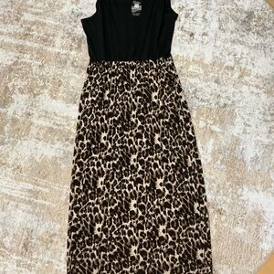 Stylish Black and Brown Leopard Print Dress